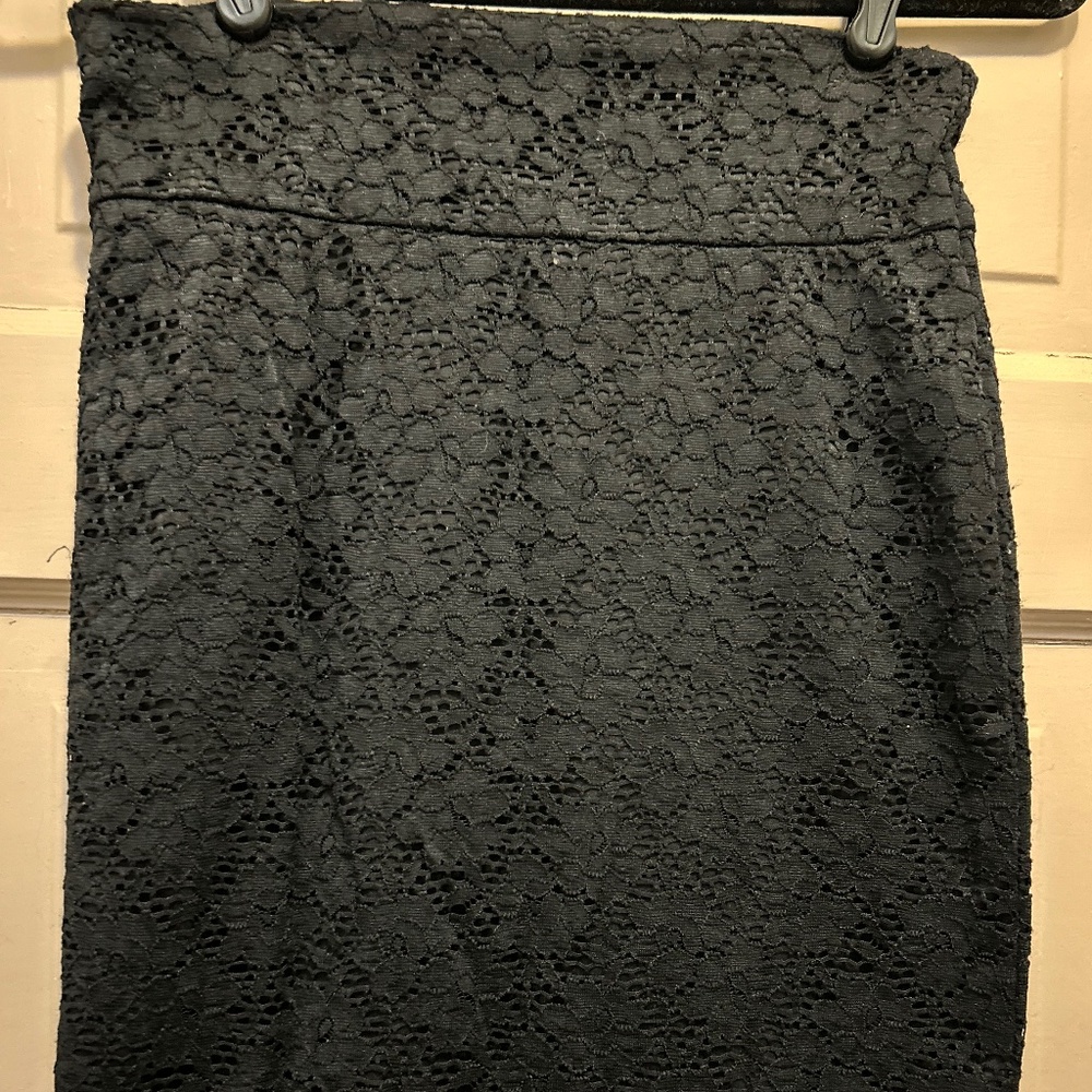 Black Pencil Lace Skirt